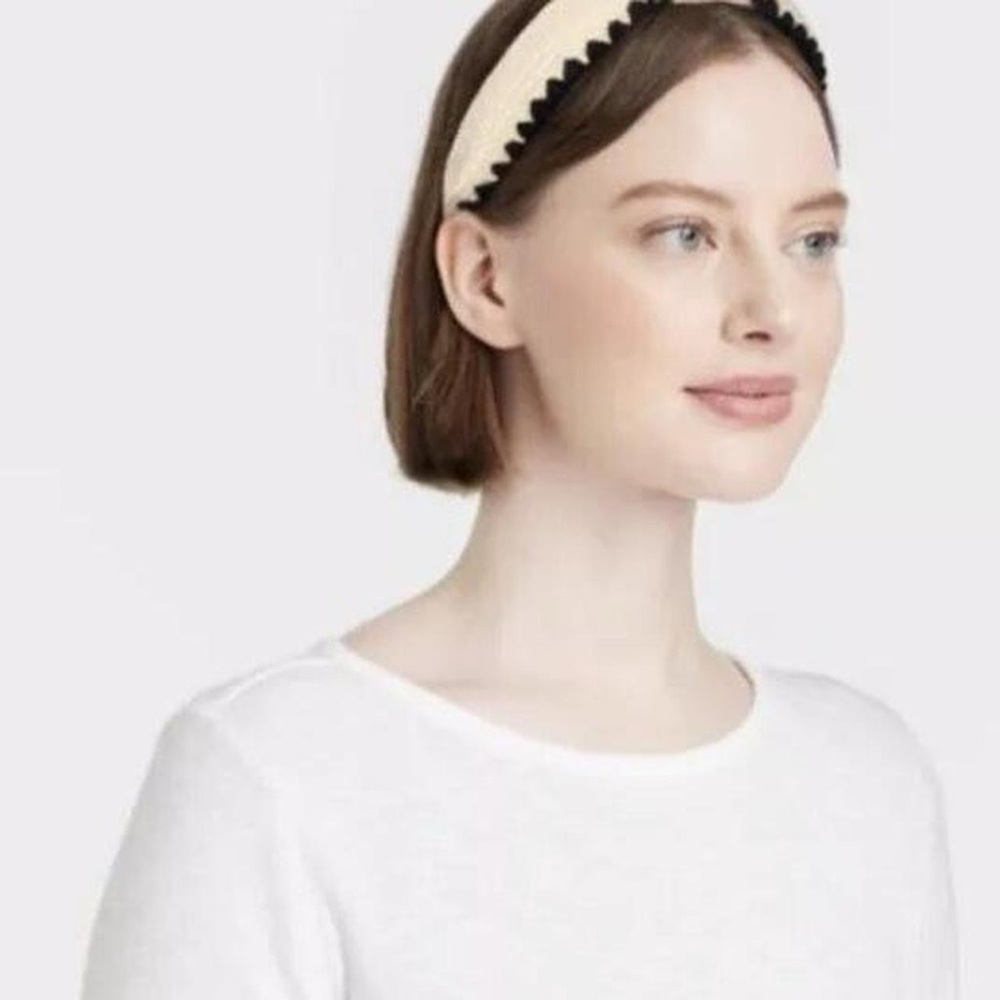 Top Knot Raffia Headband Universal Thread Tan/Black bundle - Picture 4 of 4
